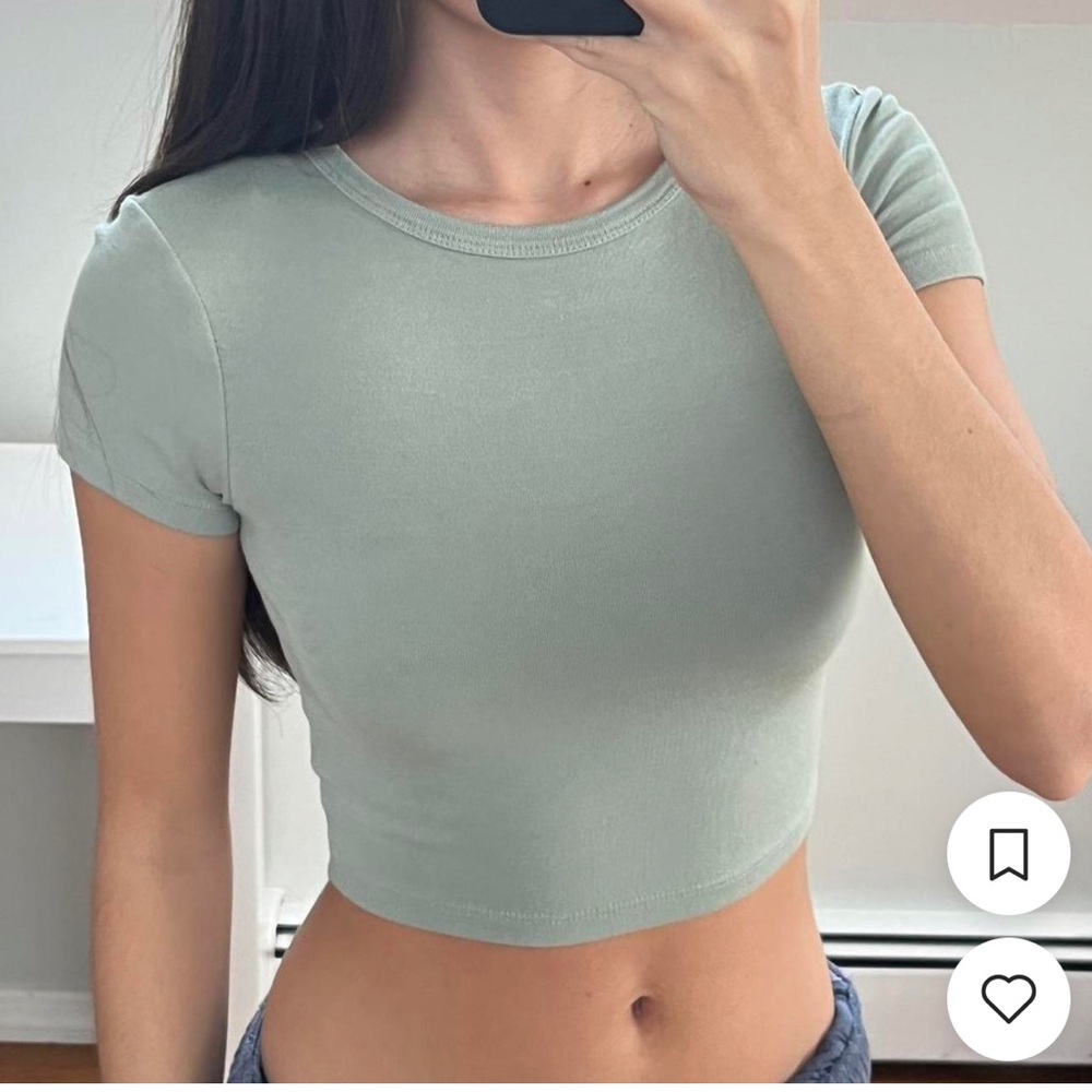 Zara Sage Green Cropped Tee